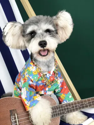 Удобная одежда для собак, крутые рубашки с цветочным принтом для маленьких щенков, летние гавайские рубашки Esg16671